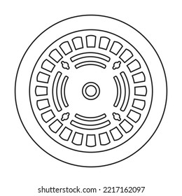 Manhole sewer vector outline icon. Vector illustration hatch street on white background. Isolated outline illustration icon of manhole sewer .