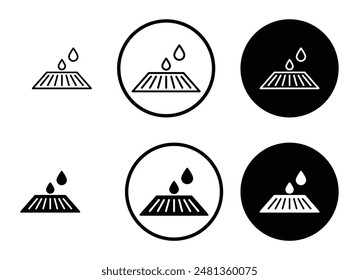 Manhole thin line vector icon set.