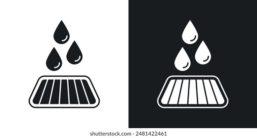 Icono de Vector de alcantarilla en color negro.
