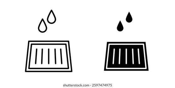 Manhole vector icon set black filled and outlined style.