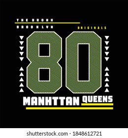 Manhttan typography design t-shirt print vector illustration 