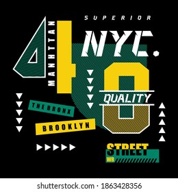 Manhttan typography design t-shirt print vector illustration 
