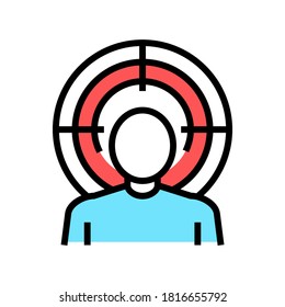 manía problemas psicológicos de color vector de icono. señal de problemas psicológicos de manía. ilustración de símbolo aislado