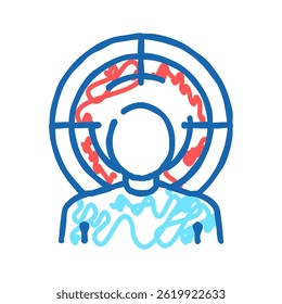mania psychological problems doodle icon sketch vector. mania psychological problems sign. isolated symbol illustration