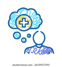 mania psychological problems doodle icon sketch vector. mania psychological problems sign. isolated symbol illustration