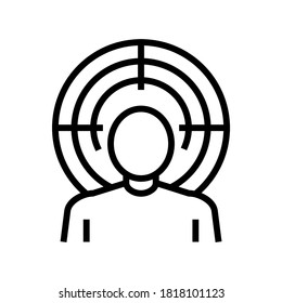 Mania psychologische Probleme Linie Symbol Vektorgrafik. Manie psychologische Probleme signalisieren. isoliertes Kontursymbol