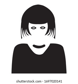 maniac girl icon vector graphics