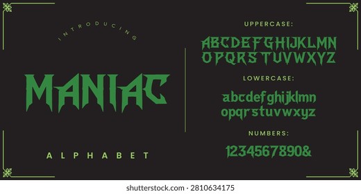 Maniac Gothic Style Sharp Pointy Alphabet Font For Edgy And Aggressive Graphic Design