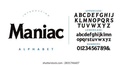 Maniac Sharp Gothic Display Font for Edgy Branding and Horror Themed Graphic Projects