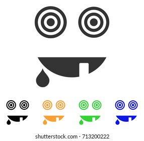 Maniac Smile icon. Vector illustration style is a flat iconic maniac smile symbol with black, grey, green, blue, yellow color variants. Designed for web and software interfaces.