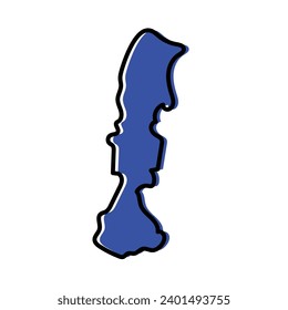 Manica province of Mozambique vector map illustration.