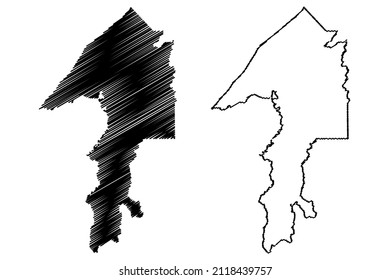 Manicore municipality (Amazonas state, Municipalities of Brazil, Federative Republic of Brazil) map vector illustration, scribble sketch Manicore map