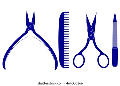 Manicure accessories. Vector illustration isolated on white background