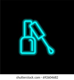 Manicure blue glowing neon ui ux icon. Glowing sign logo vector
