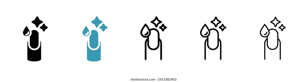 Manicure Care Vector Icon Set. Ladies' Nail Treatment and Polish Vector Symbol for UI Design.