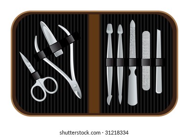 Manicure case with tools