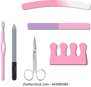 Manicure and chiropody tools vector collection