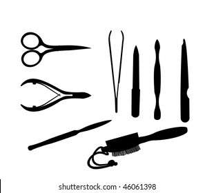 Manicure and chiropody tools vector collection. Vector