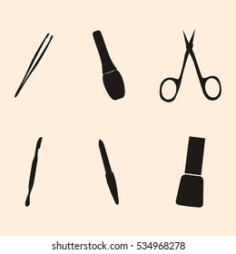 Manicure and chiropody tools vector collection. Vector
