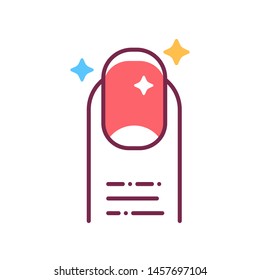 Manicure color line icon. Nail service. Beauty industry. Pictogram for web page, promo. UI/UX/GUI design element. Editable stroke.