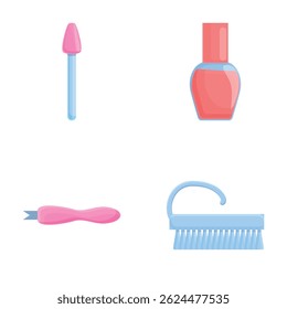 Manicure concept icons set cartoon vector. Manicure and chiropody tool. Fashion, beauty