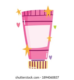 manicure cream tube cosmetic care tool in cartoon style vector illustration