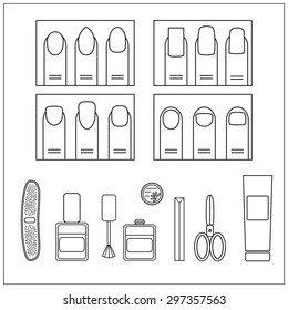 Manicure. Different nail shapes.