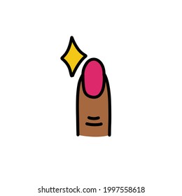 manicure doodle icon, vector illustration