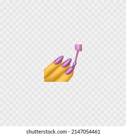 Manicure emoji. Beautiful pink nails. Isolated. Vector