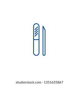 Manicure file line icon concept. Manicure file flat  vector symbol, sign, outline illustration.