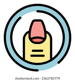 Manicure finger icon outline vector. Polish art. Care beauty color flat