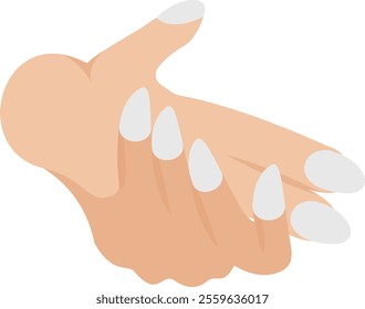 manicure or fingernails treatment salon isometric concept, Nails and Hand Skin friendly gesture vector icon design, beauty personal care symbol, cosmetic dermatology sign, body aesthetic illustration