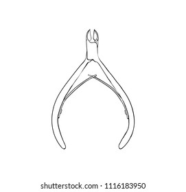 manicure forceps, isolated object. Tool for nail procedure