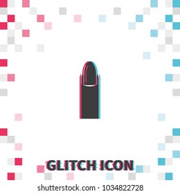 Manicure  glitch effect vector icon. Finger illustration.