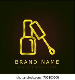 Manicure golden metallic logo