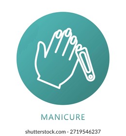 Relleno De Gradiente De Manicura, Mini Icono De Ilustración Relacionado Con El Cuidado Personal, Tienda De Belleza, Cuidado Corporal Y Más. Uso Para El Concepto Moderno, Ui, Web Ux Y Desarrollo De App.