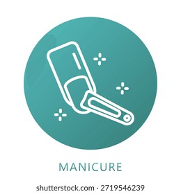 Relleno De Gradiente De Manicura, Mini Icono De Ilustración Relacionado Con El Cuidado Personal, Tienda De Belleza, Cuidado Corporal Y Más. Uso Para El Concepto Moderno, Ui, Web Ux Y Desarrollo De App.