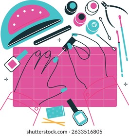 manicure hands concept illustration vector design