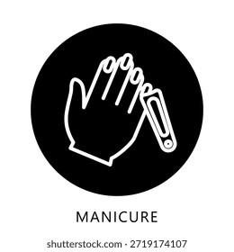Icono de manicura Botón, mini ilustración relacionada con el cuidado personal. Uso Para El Concepto Moderno, Ui, Web Ux Y Desarrollo De App.