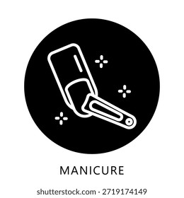 Icono de manicura Botón, mini ilustración relacionada con el cuidado personal. Uso Para El Concepto Moderno, Ui, Web Ux Y Desarrollo De App.