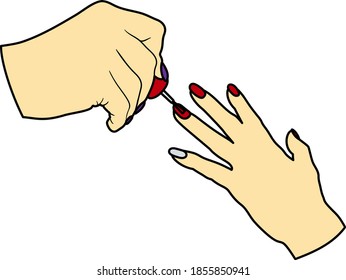Manicure Icon. Editable Outline With Color Fill Design. Vector Illustration.