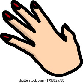 Icono de manicura. Contorno grueso editable con diseño de relleno de color. Ilustración vectorial.