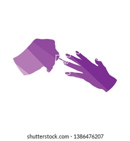 Manicure icon. Flat color design. Vector illustration.