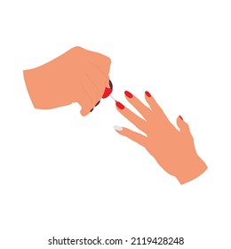 Manicure Icon. Flat Color Design. Vector Illustration.