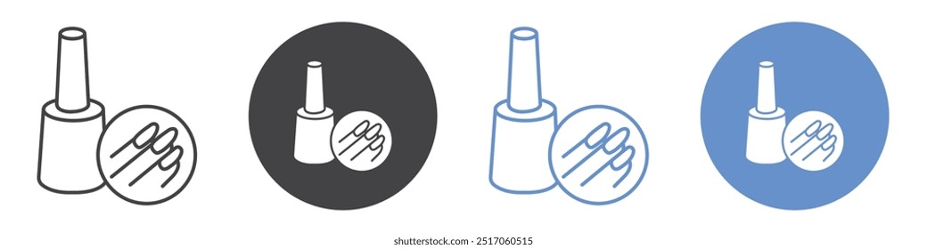 Conjunto de símbolos de línea plana de icono de manicura.