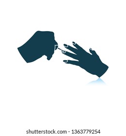 Manicure icon. Shadow reflection design. Vector illustration.