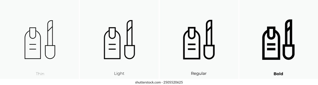 manicure icon. Thin, Light Regular And Bold style design isolated on white background