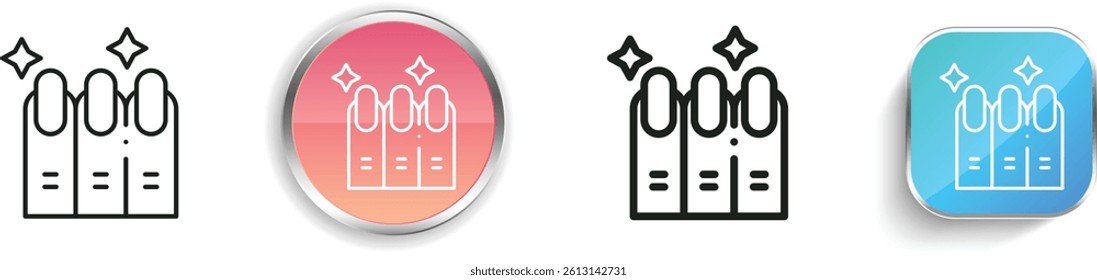 manicure icon. Thin Linear, Regular and Button Style Design Isolated On White Background