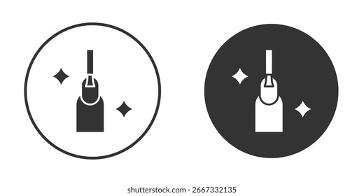 Manicure icon in trendy flat design versions in black and white.