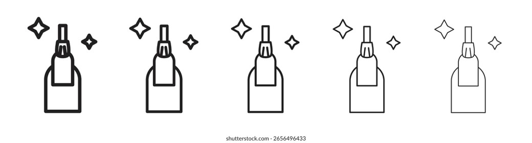 Manicure icon vector outline set illustration sign